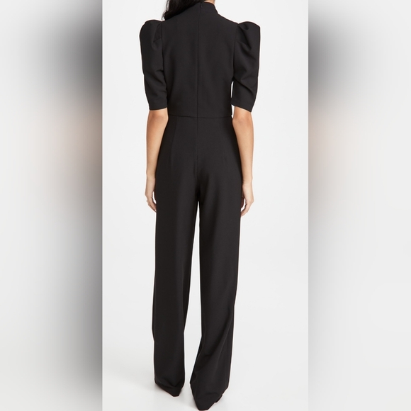 Chic Mock Neckline with Bow Black Jumpsuit Size XL - Picture 5 of 8